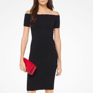 Michael Kors Off the shoulder textured dress